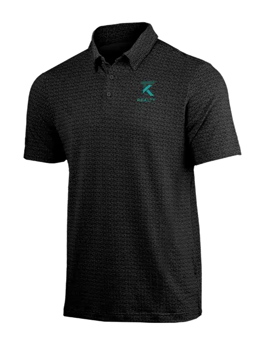 Adidas Black Printed Blend Polo w/TK Realty Logo