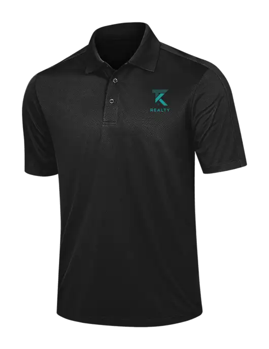 Black Diamond Textured Jacquard Polo w/TK Realty Logo