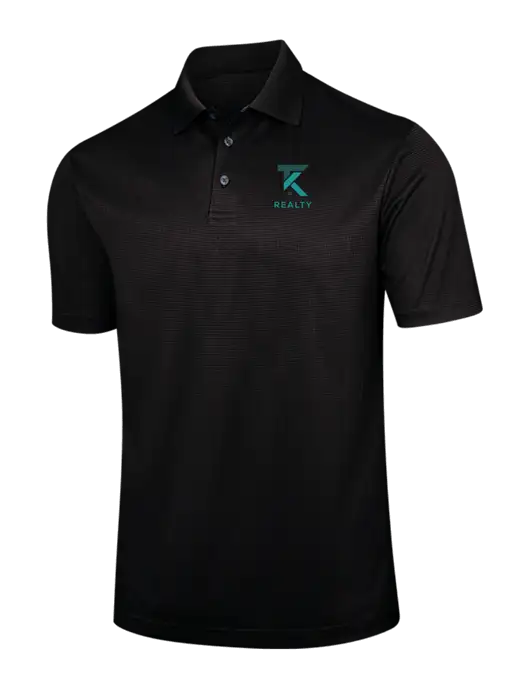 Black Performance Fine Jacquard Polo w/TK Realty Logo