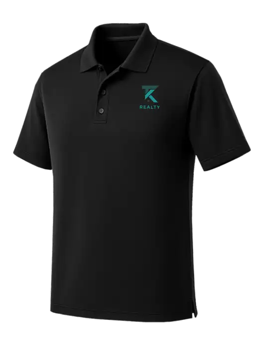 Black Dry Zone UV Micro Mesh Polo w/TK Realty Logo
