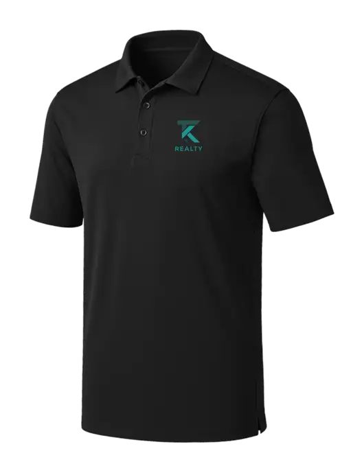 Black Silk Touch Performance Polo w/TK Realty Logo
