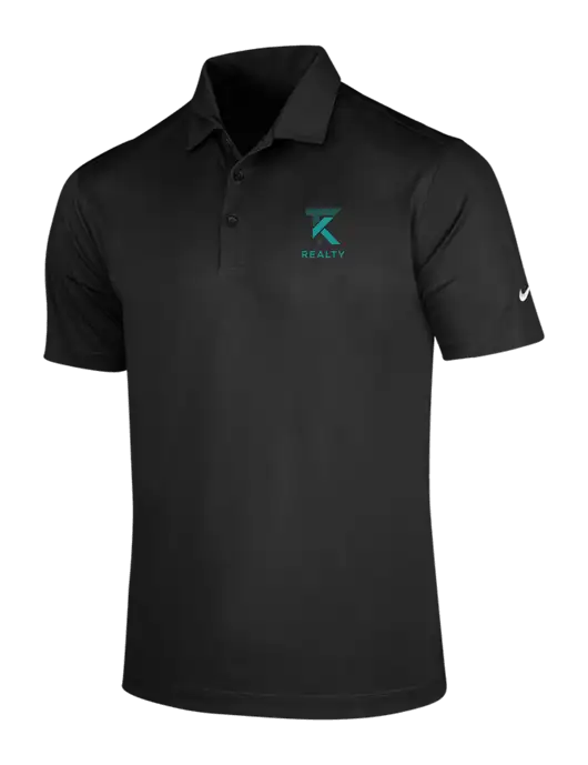 NIKE Black Dri-Fit Vertical Mesh Polo w/TK Realty Logo