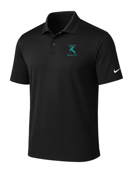 NIKE Black Victory Solid Polo w/TK Realty Logo