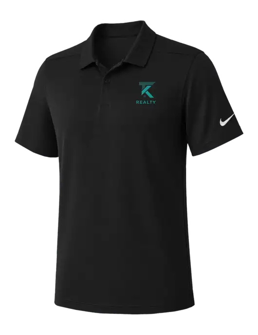 Nike Black Dry Essential Solid Polo w/TK Realty Logo