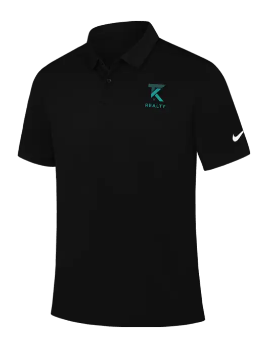 Nike Black Dry Essential Solid Polo w/TK Realty Logo