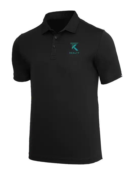 TravisMathew Black Coto Performance Polo w/TK Realty Logo