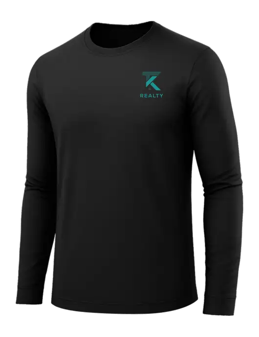 Long Sleeve Black PosiCharge Competitor Tee w/TK Realty Logo