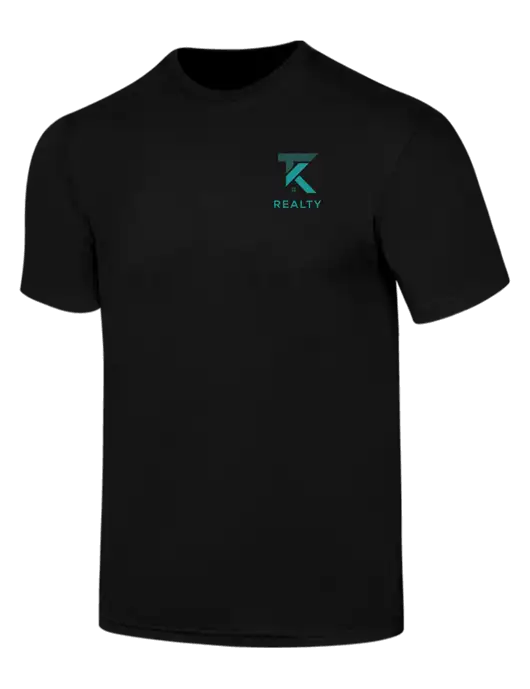 Simply Soft Black 4.5oz  Poly/Combed Ring Spun Cotton T-Shirt w/TK Realty Logo