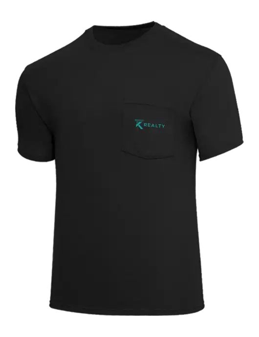 Core Blend Black Pocket T-Shirt w/TK Realty Logo