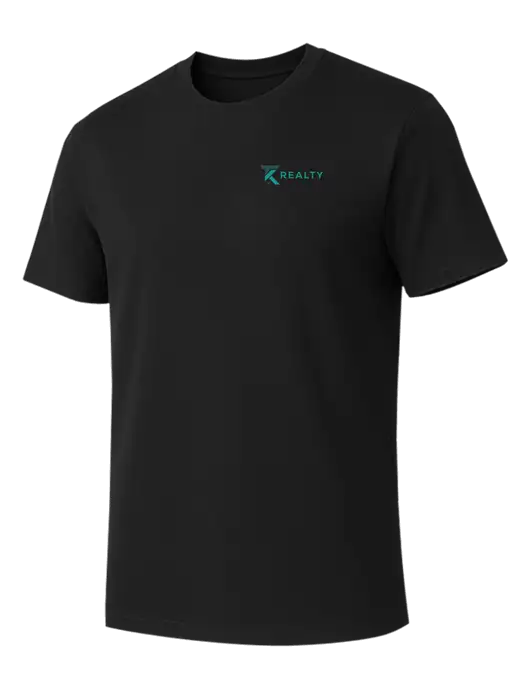 Allmade Deep Black Organic Cotton Tee w/TK Realty Logo