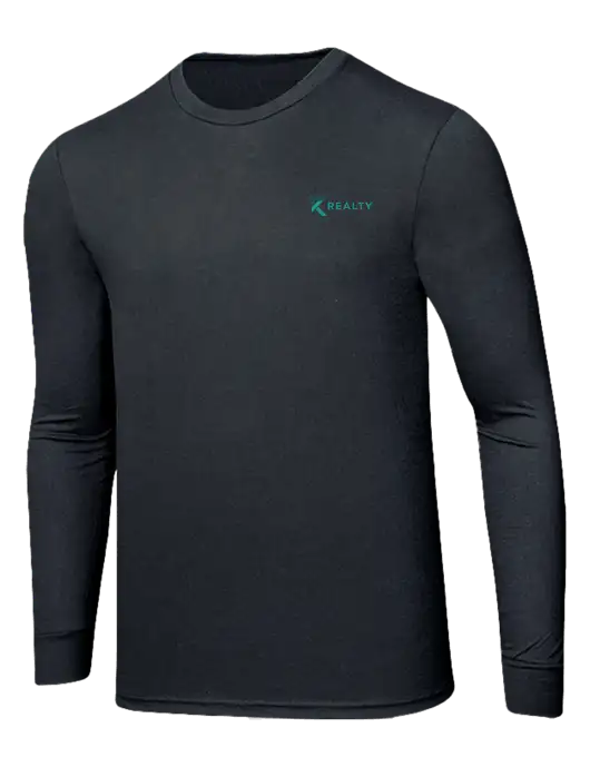 Simply Soft Long Sleeve Black Frost 4.5 oz, Poly/Combed Ring Spun Cotton T-Shirt w/TK Realty Logo