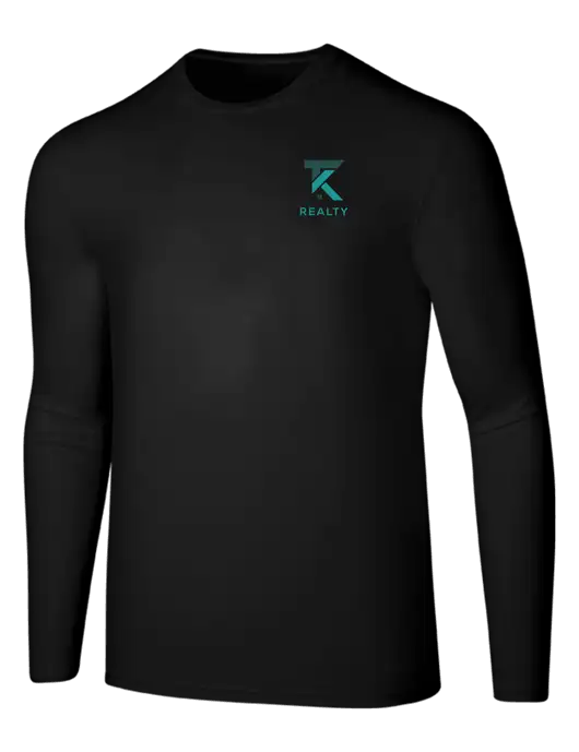 Seriously Soft Black Long Sleeve T-Shirt w/TK Realty Logo
