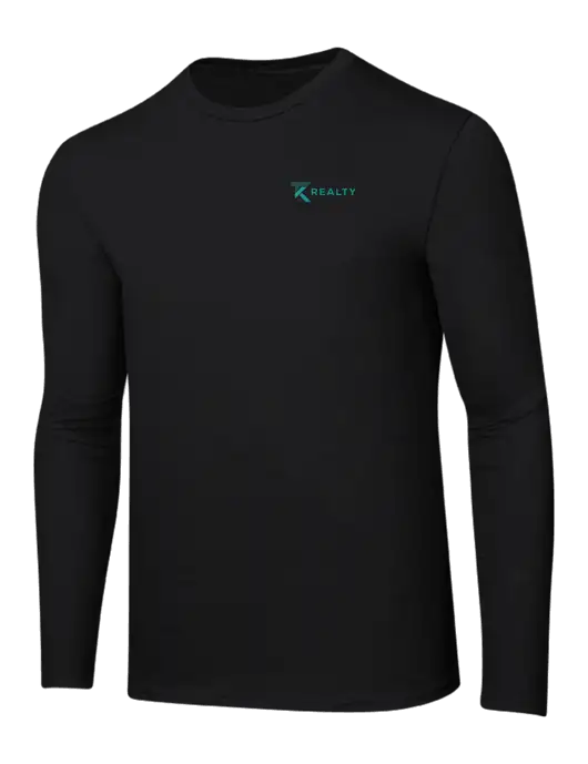 Ring Spun Jet Black 4.5 oz Long Sleeve T-Shirt w/TK Realty Logo