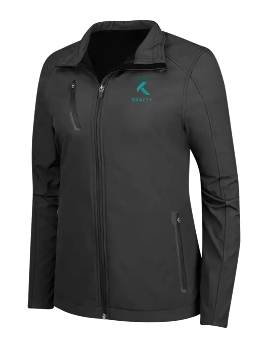 Black Womens Welded Softshell Jacket w/TK Realty Logo