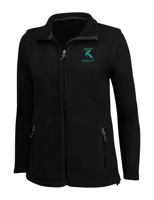 Womens Black Fleece Jacket w/TK Realty Logo