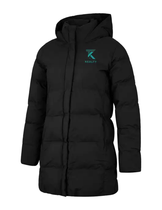 Mercer+Mettle Womens Deep Black Puffy Parka  w/TK Realty Logo