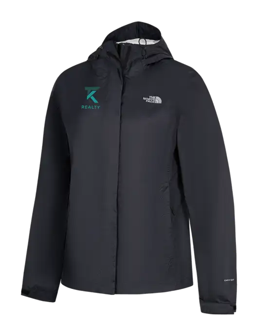 The North Face Womens Black DryVent Rain Jacket w/TK Realty Logo