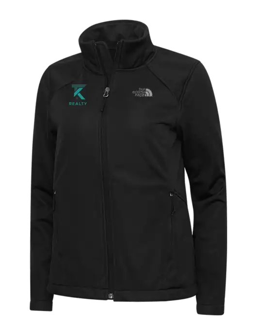North Face Womens Black Ridgewall Soft Shell Jacket w/TK Realty Logo