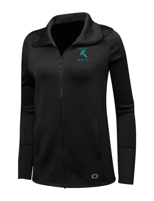 OGIO Black Womens Endurance Modern Performance Full-Zip w/TK Realty Logo