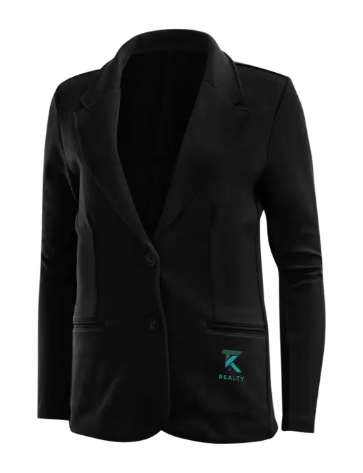Black Womens Knit Blazer w/TK Realty Logo