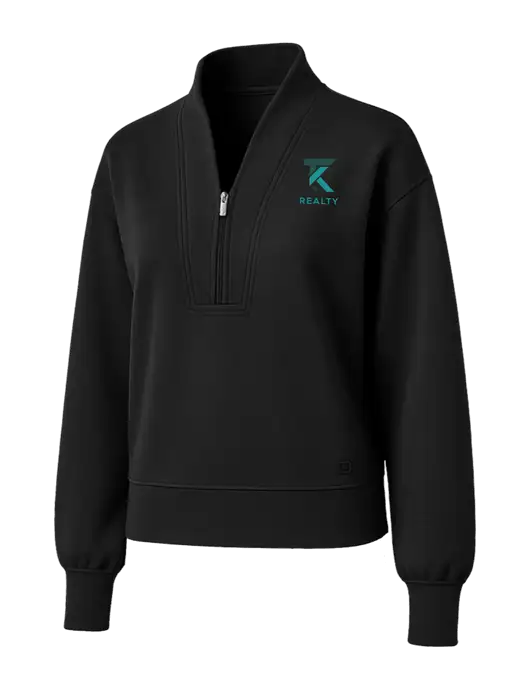 OGIO Womens Black Transcend 1/4-Zip w/TK Realty Logo