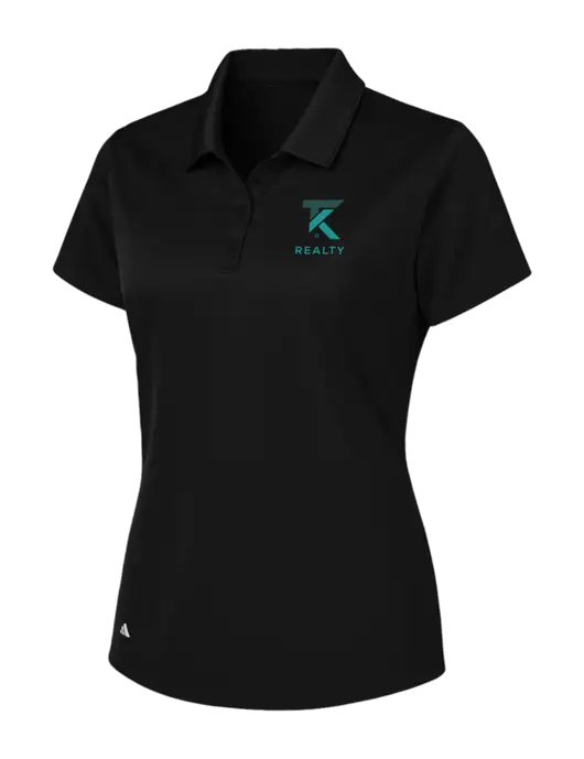Adidas Black Womens Basic Sport Polo w/TK Realty Logo