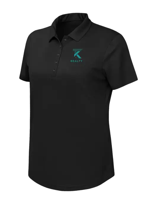 Callaway Womens Birdseye Black Polo w/TK Realty Logo