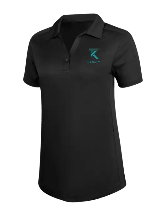 Womens Black Diamond Jacquard Polo w/TK Realty Logo