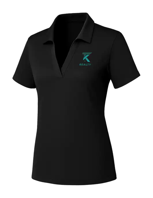 Womens Black PosiCharge RacerMesh Polo w/TK Realty Logo