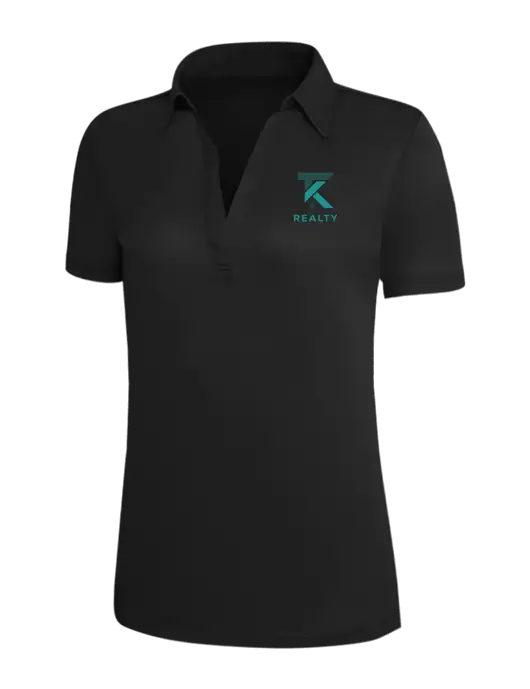 Black Silk Touch Womens Performance Polo w/TK Realty Logo