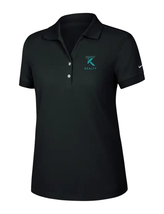 Nike Womens Dri-FIT Classic Black Polo w/TK Realty Logo