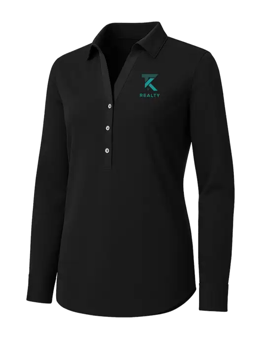 Womens Black City Stretch Shirt w/TK Realty Logo