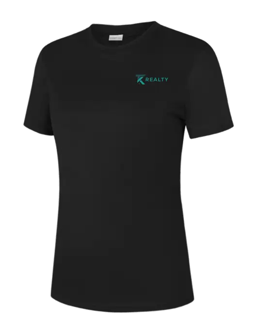  Womens Black PosiCharge Competitor Tee w/TK Realty Logo