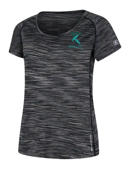 OGIO Womens Black Space Dye Verge Scoop Neck w/TK Realty Logo