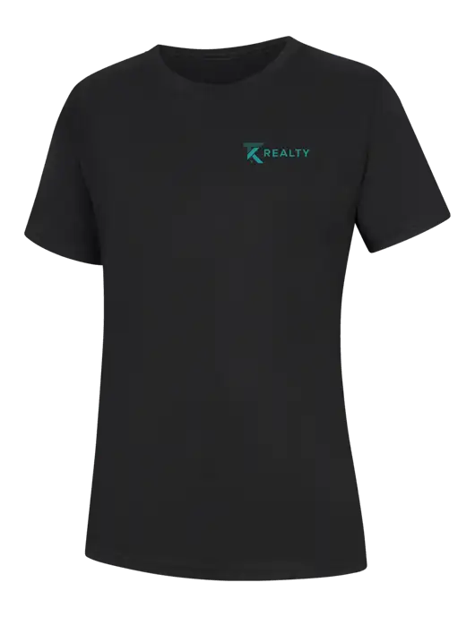 Womens Black Core Blend Tee w/TK Realty Logo
